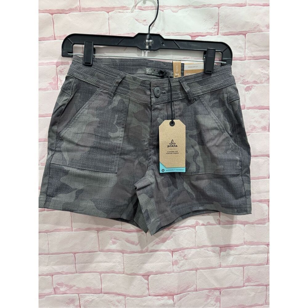 Prana Dark Gray Camouflage Jean Shorts size 0/2